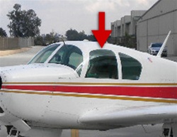 Front Pilot Left Window Mooney M20 A,B,C,D,E